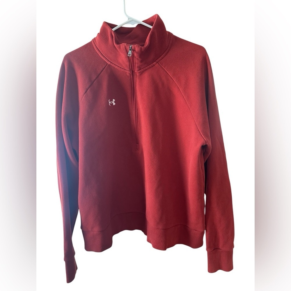 ✨Like new✨ Under Armour 3/4 Zip Red Sweater